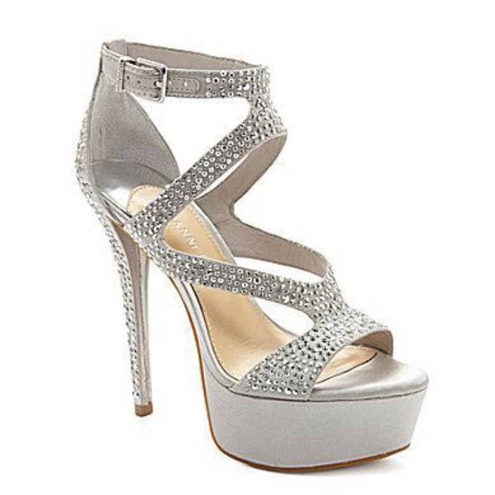 Gianni Bini Silver Studded High Heels New Size 9.5